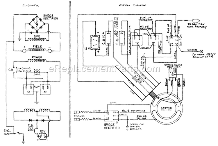 Page F Diagram and Parts List for 8835-0  Briggs and Stratton Generator